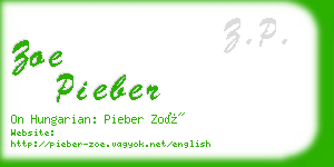 zoe pieber business card